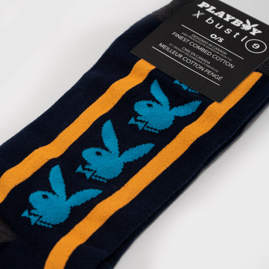 Playboy X Bustle + Egale Socks ♥, gold stripe rabbit head