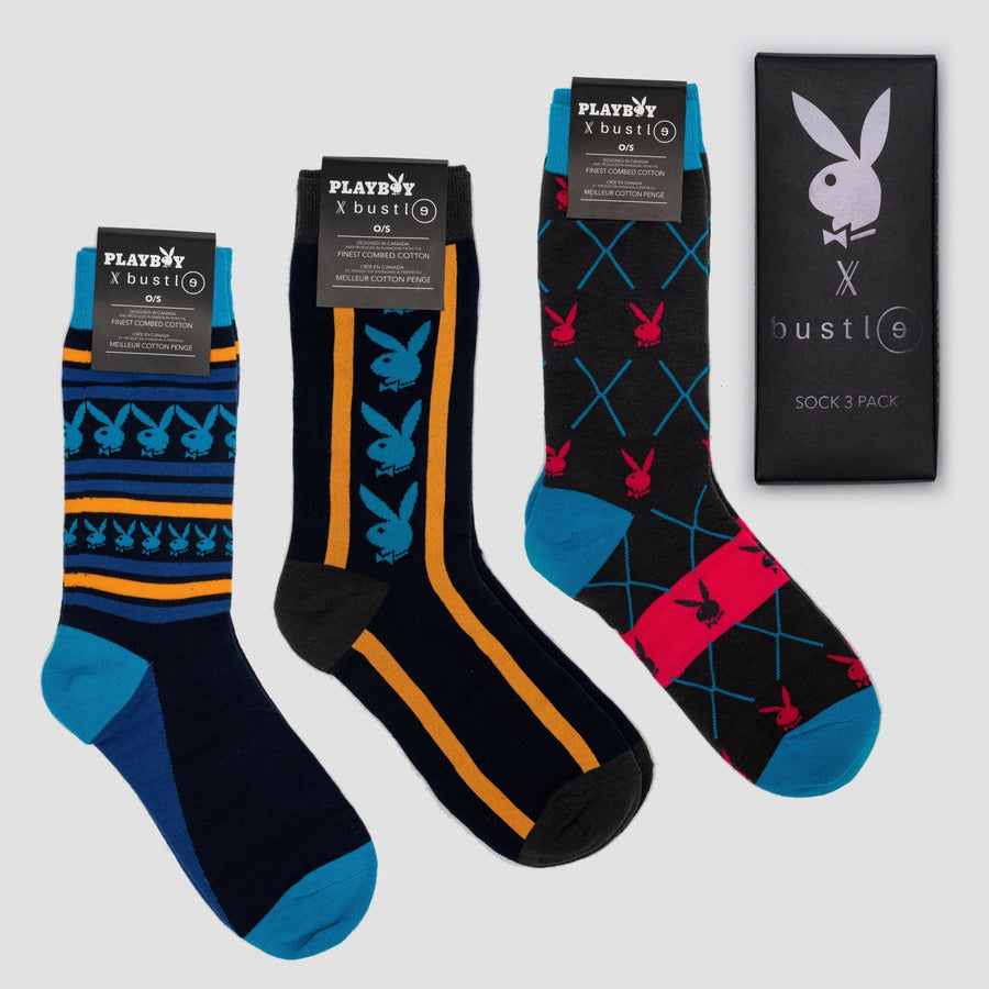 Playboy x Bustle | Accessories | Socks 3 Pack Box | Set 1 - bustleclothing.shop