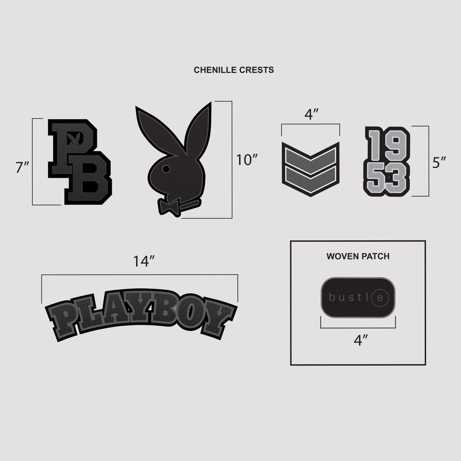Playboy x Bustle | Collegiate | Letterman Varsity Jacket | Dark Teal + Black Quilted Sleeves - bustleclothing.shop
