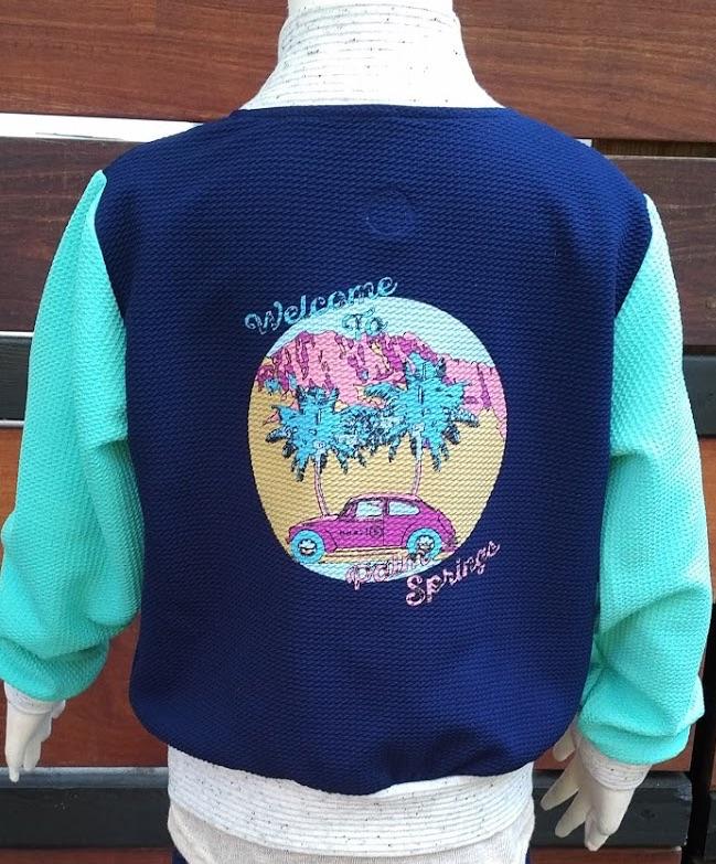 Bustle Sprouts Varsity Jacket w/ Palm Springs Graphic - bustleclothing.shop