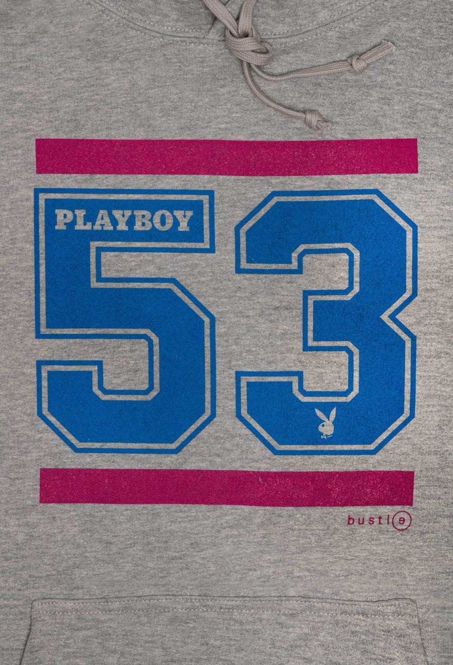 Playboy x Bustle | Collegiate | Football Practice Hoodie Short-Sleeved | Grey w '53 Graphic - bustleclothing.shop